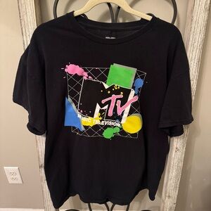 MTV Music Television Retro Graphic T‎ Shirt Black 2021 Viacom XL